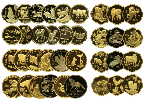 1988-1999年生肖纪念金币12枚 NGC