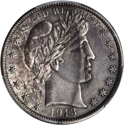 1913 Barber Half Dollar. Unc Details--Environmental Damage (PCGS).