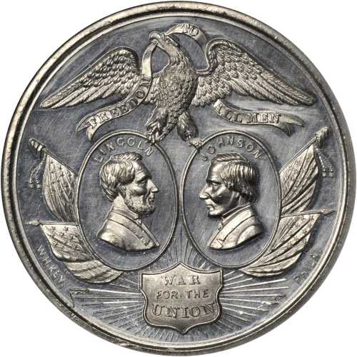 1864 Abraham Lincoln. DeWitt-AL 1864-1. White metal. 42 mm. MS-61 (NGC).
