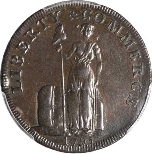 1795 Talbot, Allum & Lee Cent / Blofield Cavalry Mule. Fuld Mule-6, W-8725. AU-53 (PCGS).
