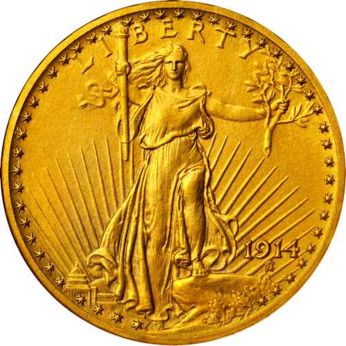 1914 Saint-Gaudens Double Eagle. Proof-66 (NGC).