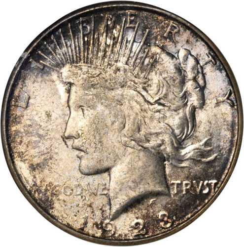 1923-S Peace Silver Dollar. MS-64 (NGC). OH.