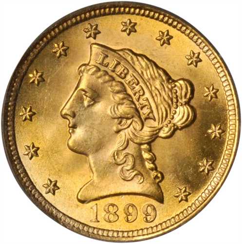 1899 Liberty Head Quarter Eagle. MS-64 (PCGS).