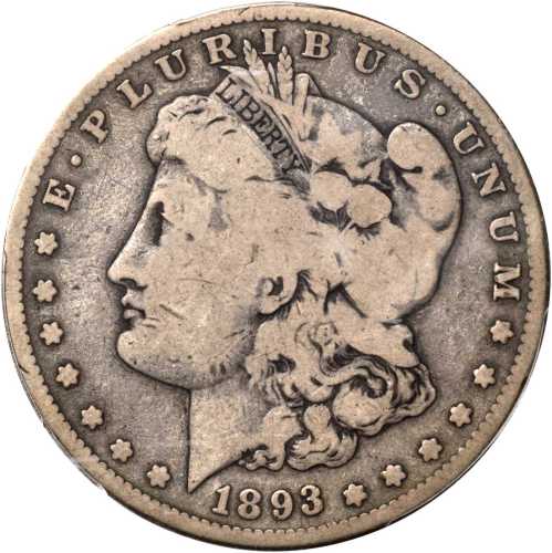 1893-S Morgan Silver Dollar. VG-8 (PCGS).