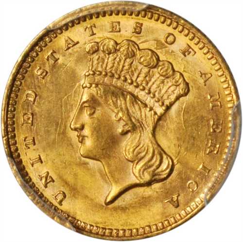 1862 Gold Dollar. MS-63 (PCGS).
