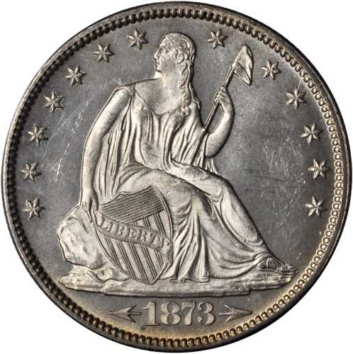 1873 Liberty Seated Half Dollar. Arrows. WB-106. Large Arrows. MS-64 (PCGS). CAC. OGH--First Generat