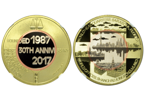 1987-2017年NGC成立30周年三金属纪念章 NGC PF 70