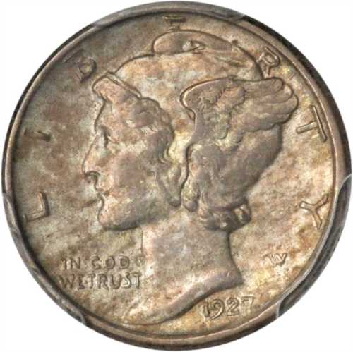 1927-D Mercury Dime. AU-55 (PCGS).