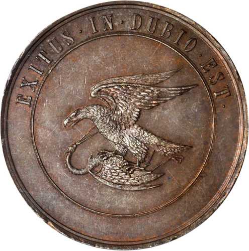 1775 Dickeson Eagle & Heron Dollar. Copper. 39 mm. HK-865a, DeLorey Dickeson-6. Rarity-7. MS-62 BN (