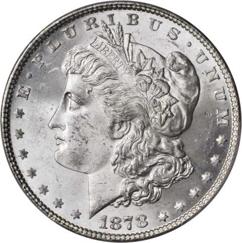 1878 Morgan Silver Dollar. 7 Tailfeathers. Reverse of 1878. VAM-141A. MS-64 (PCGS).