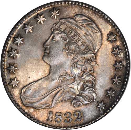 1832 Capped Bust Half Dollar. O-111. Rarity-1. Small Letters. MS-63 (NGC).