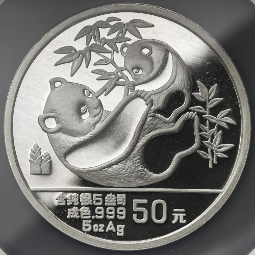 1989年熊猫纪念银币5盎司 NGC PF 67