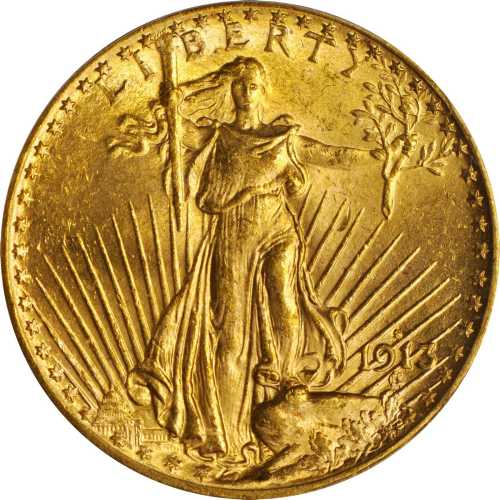 1913-S Saint-Gaudens Double Eagle. MS-64 (PCGS). CAC.