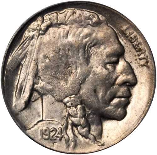 1924-D Buffalo Nickel. AU-58 (PCGS).