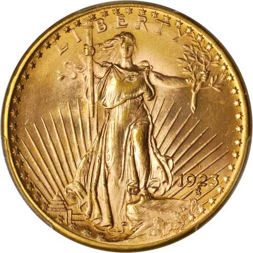 1923-D Saint-Gaudens Double Eagle. MS-65 (PCGS).