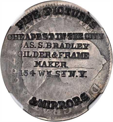 New York--New York. FINE PICTURES / CHEAPEST IN THE CITY / JAS. S. BRADLEY / GILDER & FRAME / MAKER 