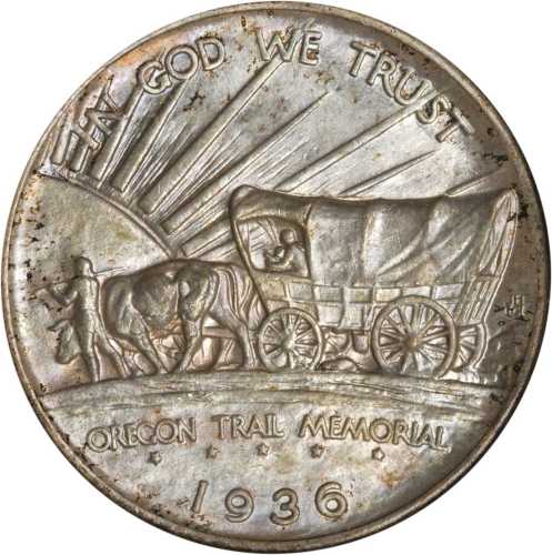 1936 Oregon Trail Memorial. MS-66 (NGC). CAC. OH.