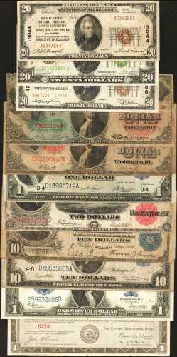 Lot of (11) Miscellaneous Currency. Good to Extremely Fine.