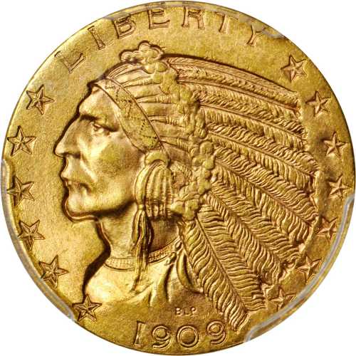 1909 Indian Half Eagle. MS-64 (PCGS).