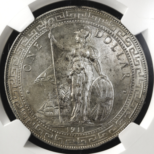 British Trade Dollar イギリス贸易银 Dollar 1911B NGC-MS63 UNC