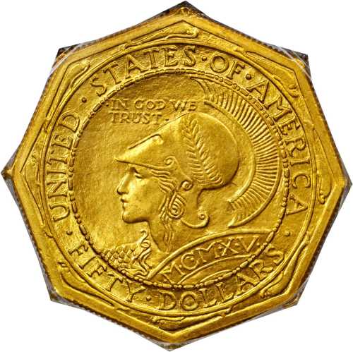 1915-S Panama-Pacific Exposition $50. Octagonal. MS-64 (PCGS).