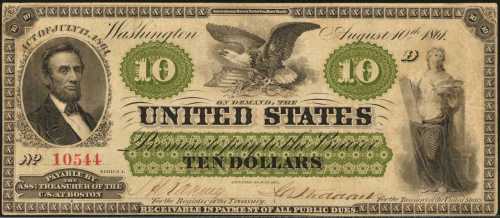 Fr. 8 (W-1213). 1861 $10 Demand Note. Boston. PCGS Very Fine 30.