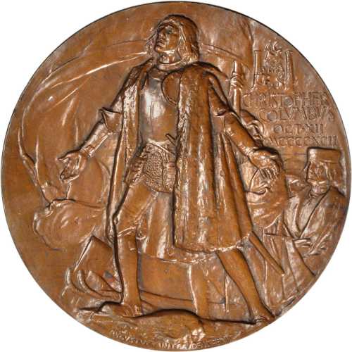 1892-1893 Worlds Columbian Exposition Award Medal. Bronze. 76 mm. By Augustus Saint-Gaudens and Char