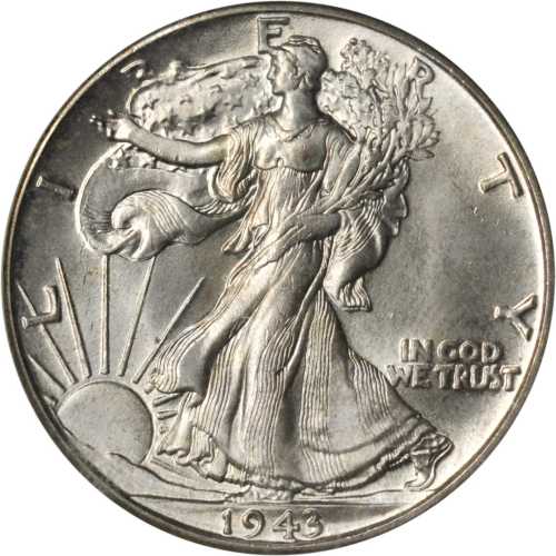 1943 Walking Liberty Half Dollar. Breen-5197. So-Called 1943/2. MS-64 (PCGS). OGH.