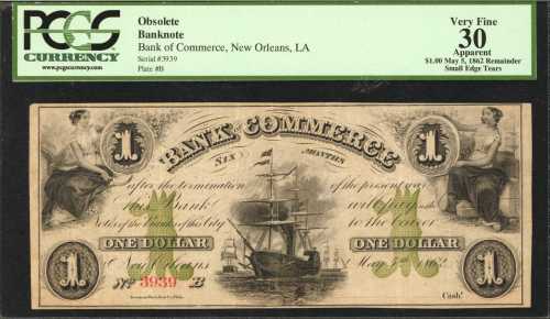 Lot of (3) Graded Louisiana Obsolete Notes. Various Issuers.