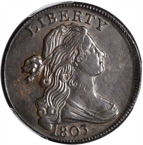 1803 Draped Bust Cent. S-259. Rarity-4. Small Date, Large Fraction. AU Details--Environmental Damage