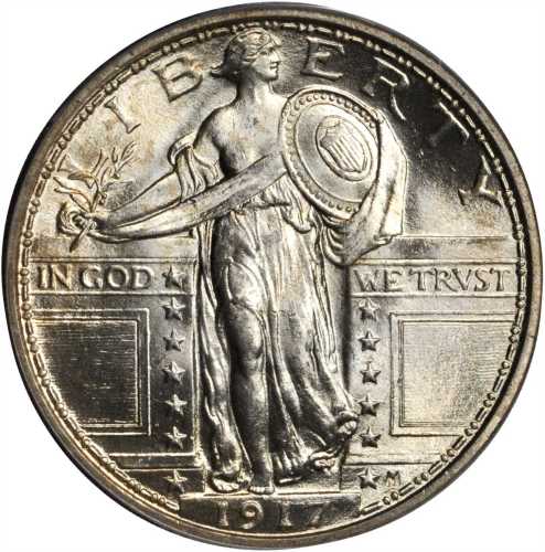 1917 Standing Liberty Quarter. Type I. MS-66 FH (PCGS).