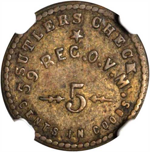 Ohio. 59th Regiment Ohio Volunteer Militia. J.W. Goodman. Schenkman OH-59-5Ba. Rarity-8. Brass. 16 m