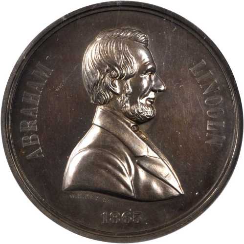 1865 Abraham Lincoln Broken Column Medal. DeWitt-Unlisted. King-247. Bronzed copper. 51 mm. MS-63 BN