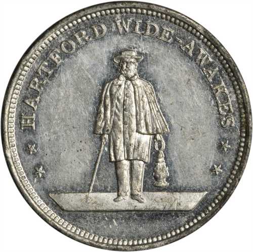 1860 Abraham Lincoln. DeWitt-AL 1860-40. White metal. 27.6 mm. Choice About Uncirculated.