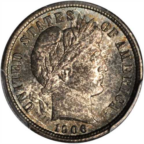 1906 Barber Dime. MS-65 (PCGS). CAC.