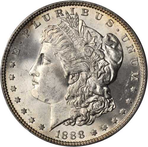 1888 Morgan Silver Dollar. MS-66 (PCGS).