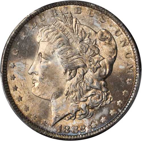 1882-CC Morgan Silver Dollar. MS-64 (PCGS).