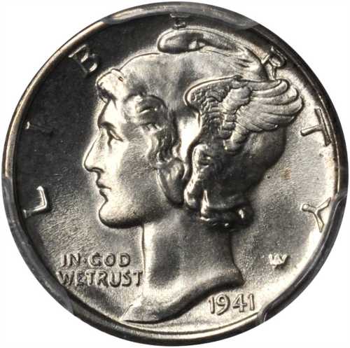 1941 Mercury Dime. PDS Set. MS-66 FB (PCGS).