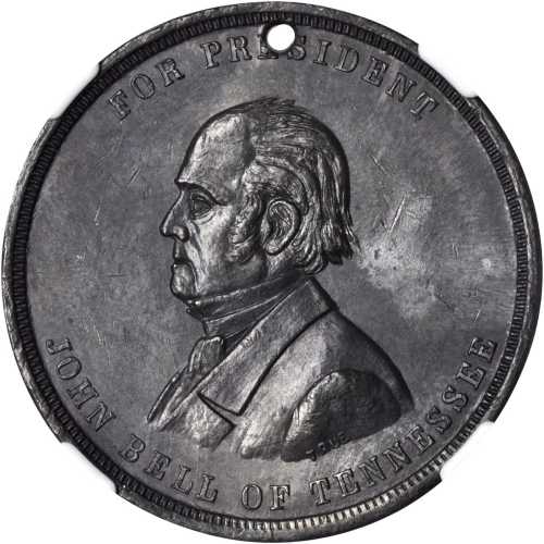 1860 John Bell. DeWitt-JBELL 1860-2. Lead. 38 mm. MS-63 (NGC).
