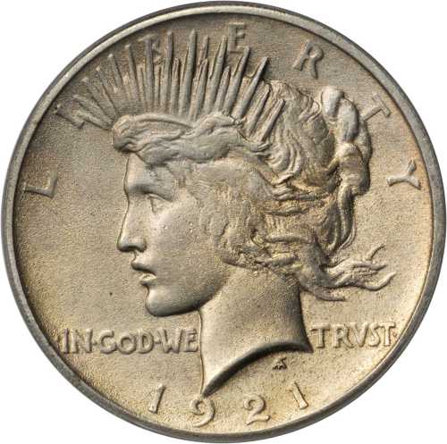 1921 Peace Silver Dollar. High Relief. Unc Details--Damage (PCGS).