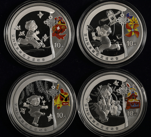 2006年第29届奥林匹克运动会(第1组)纪念银币1盎司全套4枚 完未流通