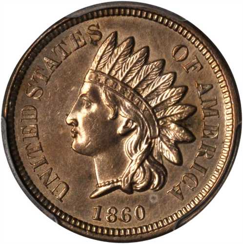 1860 Indian Cent. FS-401. Pointed Bust. AU Details--Spot Removed (PCGS).