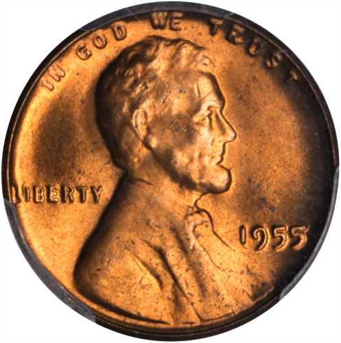 1955 Lincoln Cent. FS-102. Doubled Die Obverse. MS-65 RD (PCGS).