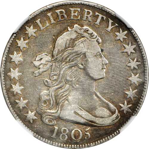 1805 Draped Bust Half Dollar. O-113a, T-1. Rarity-4+. VF-25 (NGC).