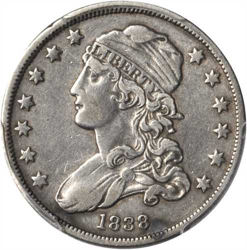 1838 Capped Bust Quarter. B-1, the only known dies. Rarity-1. EF Details--Cleaned (PCGS).