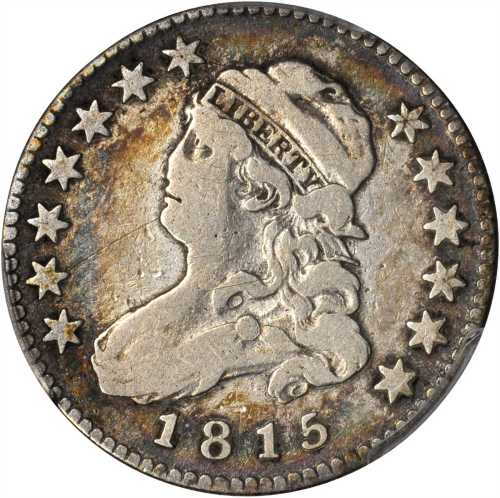 1815 Capped Bust Quarter. B-1, the only known dies. Rarity-1. Fine-12 (PCGS).