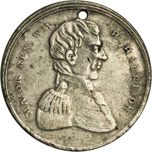 1836 William Henry Harrison. DeWitt-WHH 1836-1. German silver. 30.8 mm. Choice Very Fine.