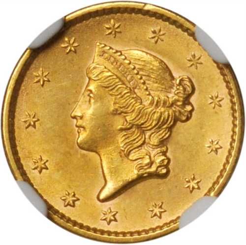 1852 Gold Dollar. Unc Details--Improperly Cleaned (NGC).