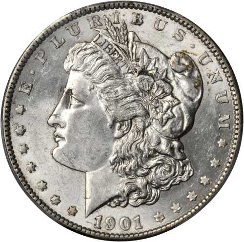 1901 Morgan Silver Dollar. AU-58 (PCGS).