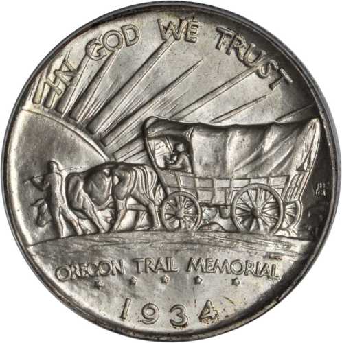 1934-D Oregon Trail Memorial. Tripled Die Obverse. MS-66 (PCGS). CAC.